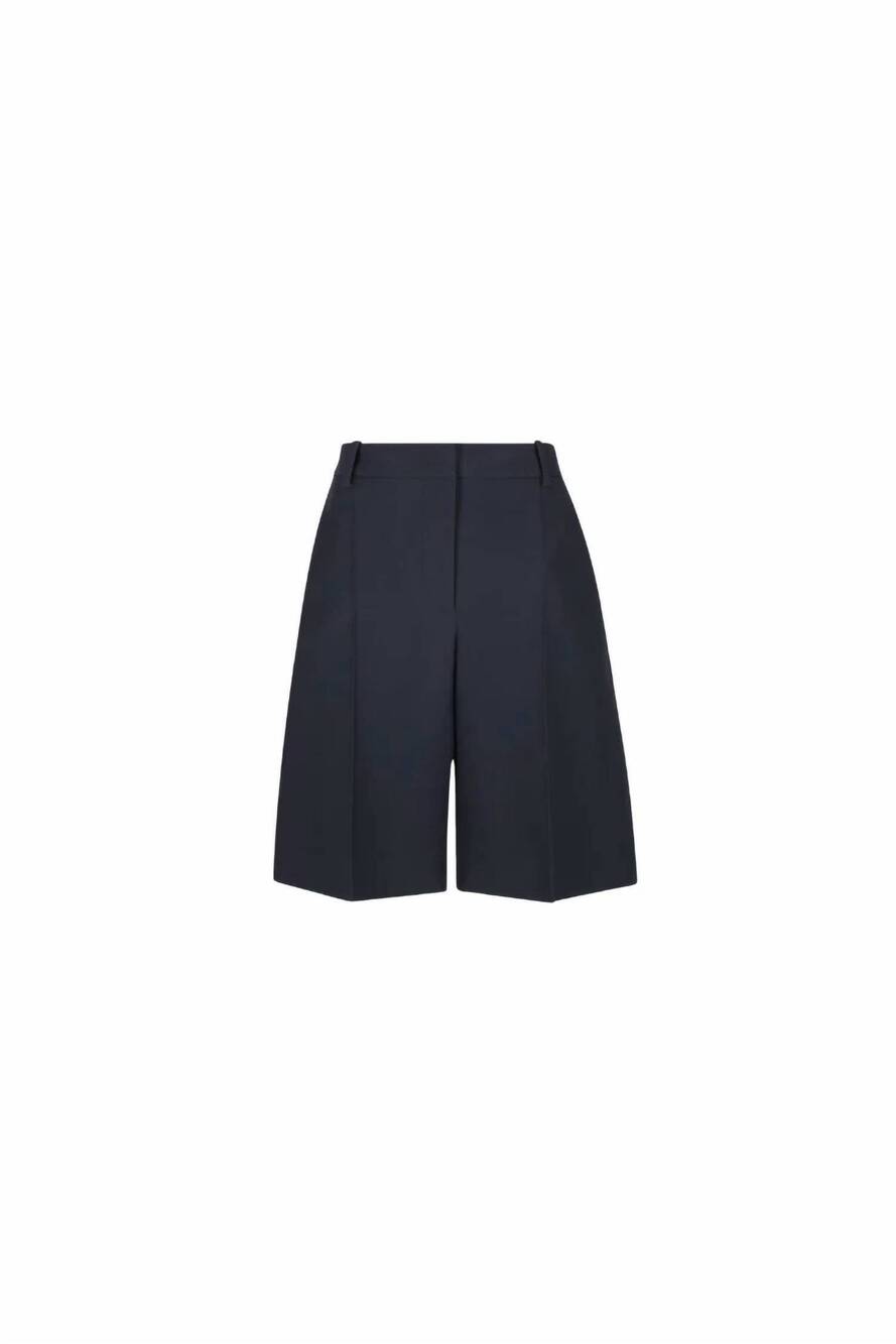 NEW VALENTINO GARAVANI women's high waist zip fitted casual shorts in navy